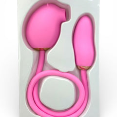 Vibrador Dual Desire con succión y vibración doble, diseño versátil Glow & Vibe.
