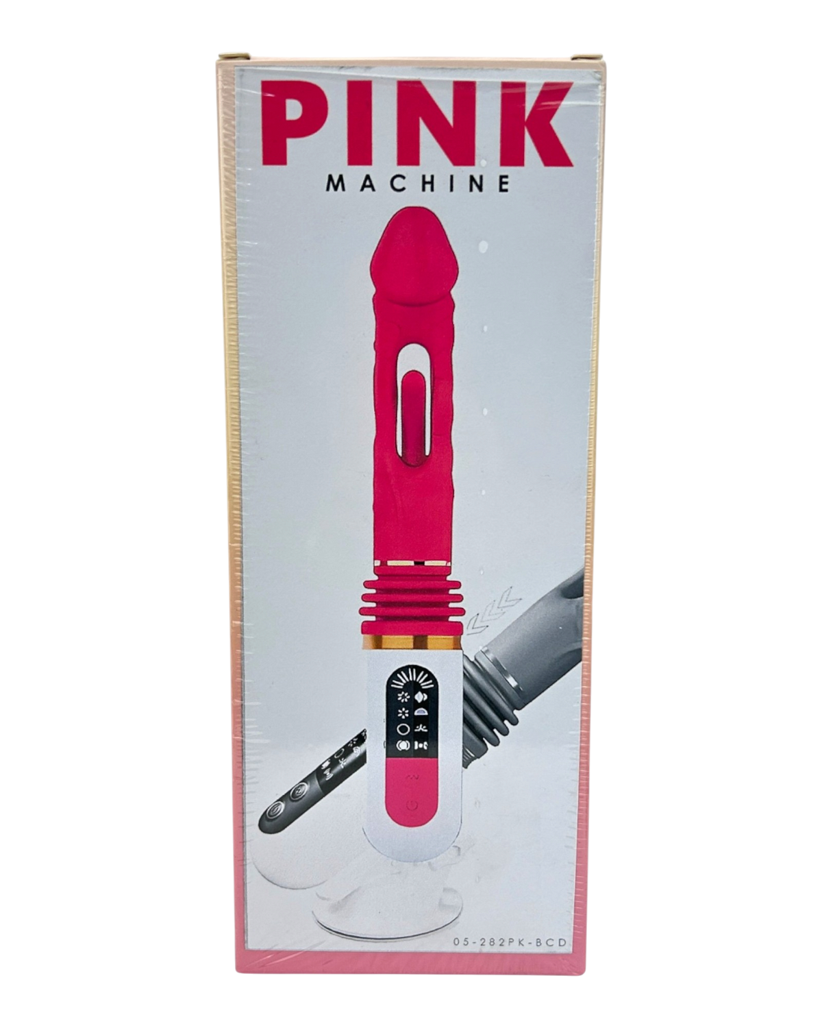 Máquina de placer Pink Machine con movimiento telescópico y rotación envolvente Glow & Vibe.