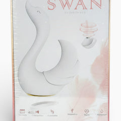 Vibrador Magic Swan con succionador clitorial, diseño elegante inspirado en cisne, Glow & Vibe.