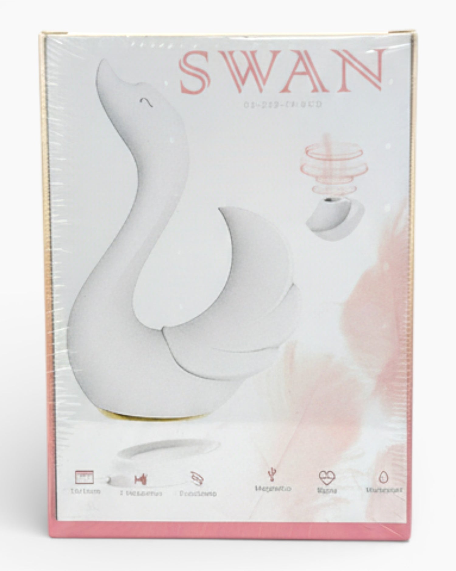 Vibrador Magic Swan con succionador clitorial, diseño elegante inspirado en cisne, Glow & Vibe.