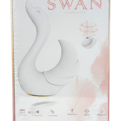 Vibrador Magic Swan con succionador clitorial, diseño elegante inspirado en cisne, Glow & Vibe.