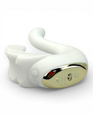 Vibrador Magic Swan con succionador clitorial, diseño elegante inspirado en cisne, Glow & Vibe.
