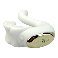 Vibrador Magic Swan con succionador clitorial, diseño elegante inspirado en cisne, Glow & Vibe.