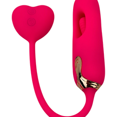 Vibrador Flapping Heart con estimulador en forma de corazón y 10 modos de vibración Glow & Vibe.