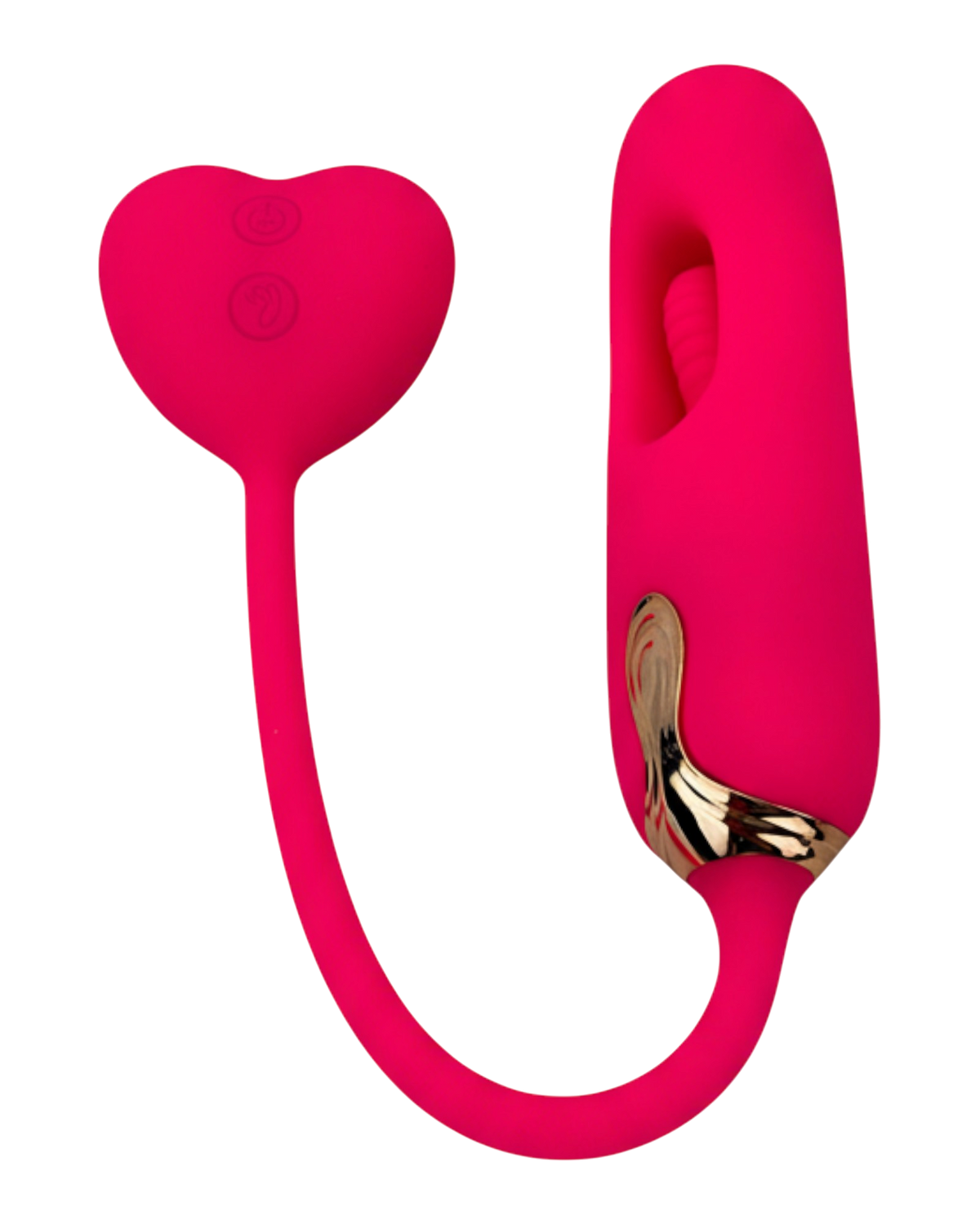 Vibrador Flapping Heart con estimulador en forma de corazón y 10 modos de vibración Glow & Vibe.