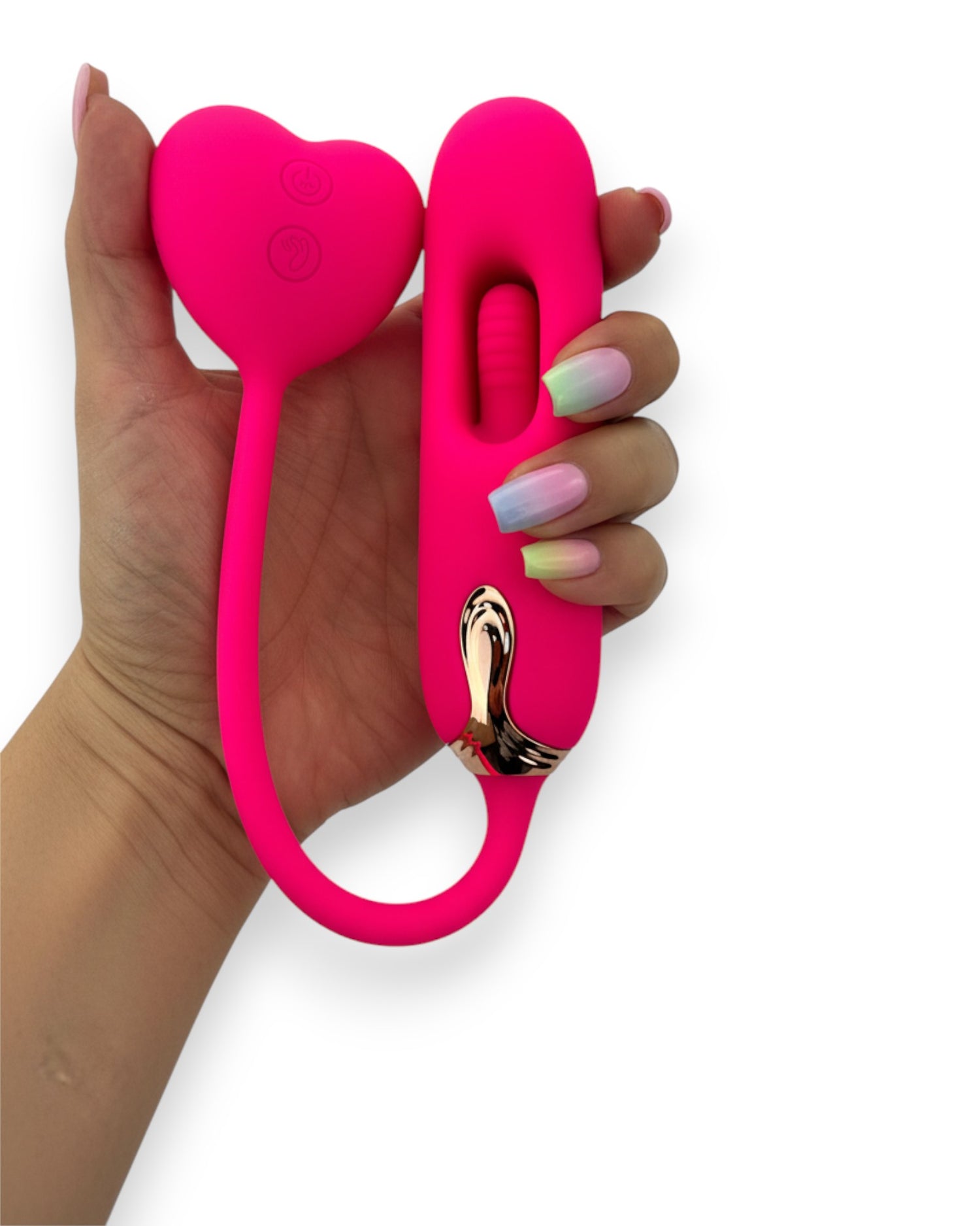 Vibrador Flapping Heart con estimulador en forma de corazón y 10 modos de vibración Glow & Vibe.