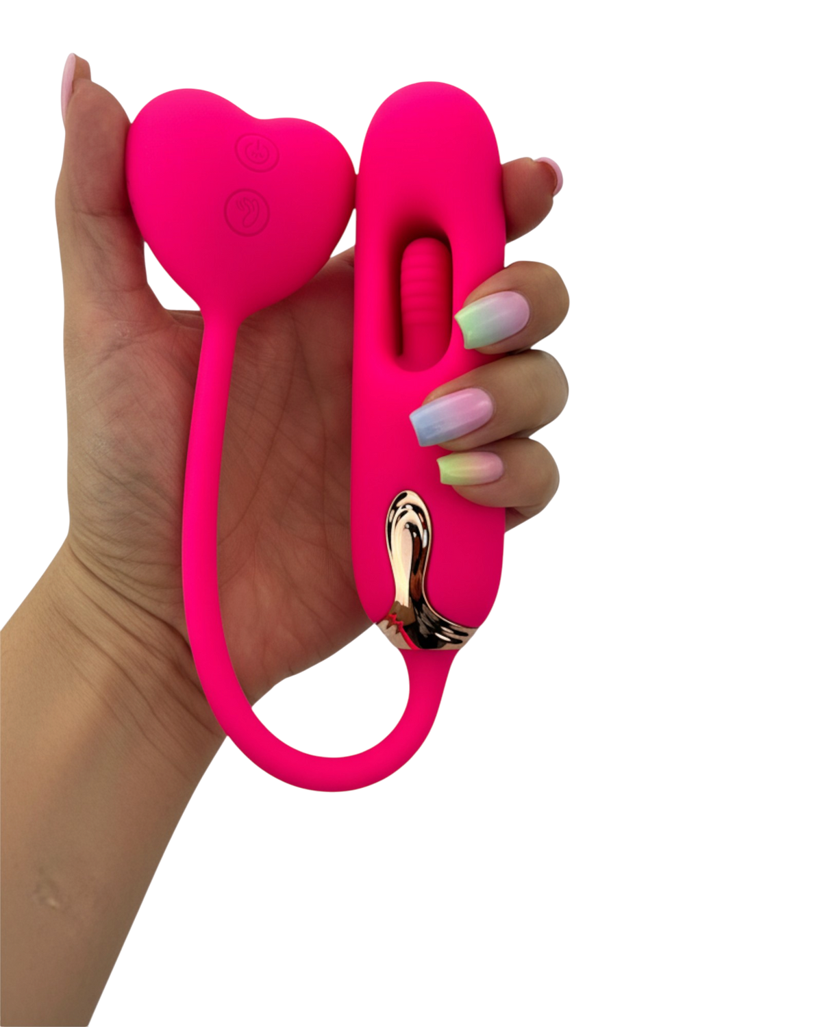 Vibrador Flapping Heart con estimulador en forma de corazón y 10 modos de vibración Glow & Vibe.