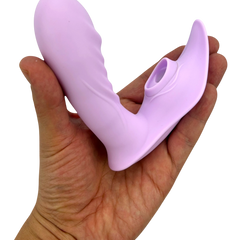 Succionador Butterfly Vibrator inspirado en mariposa, con succión clitorial elegante y potente Glow & Vibe.