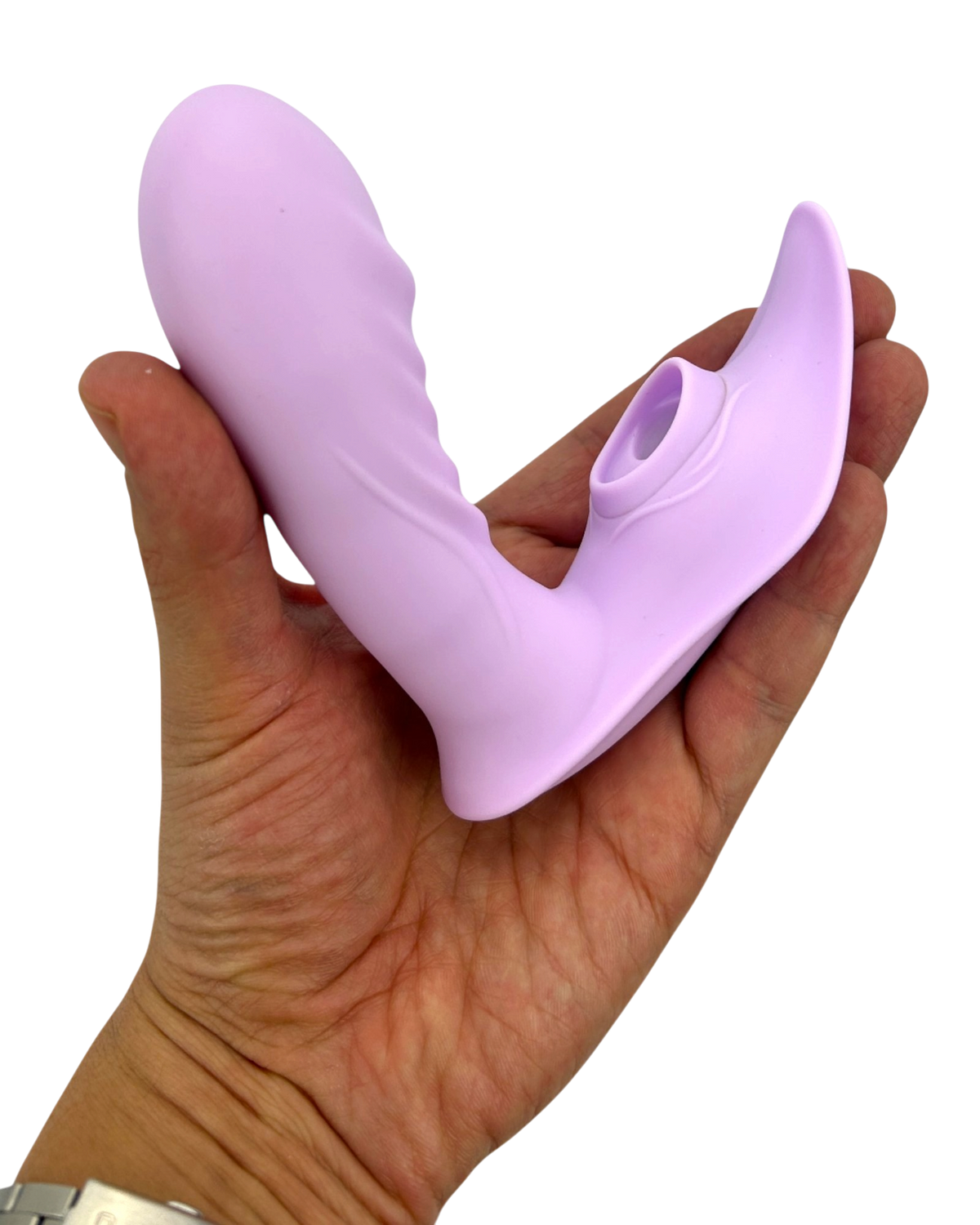 Succionador Butterfly Vibrator inspirado en mariposa, con succión clitorial elegante y potente Glow & Vibe.