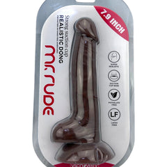 Dildo realista Mr. Rude Magic Flesh con ventosa y testículos, acabado ultra real y flexible, marca Glow & Vibe.