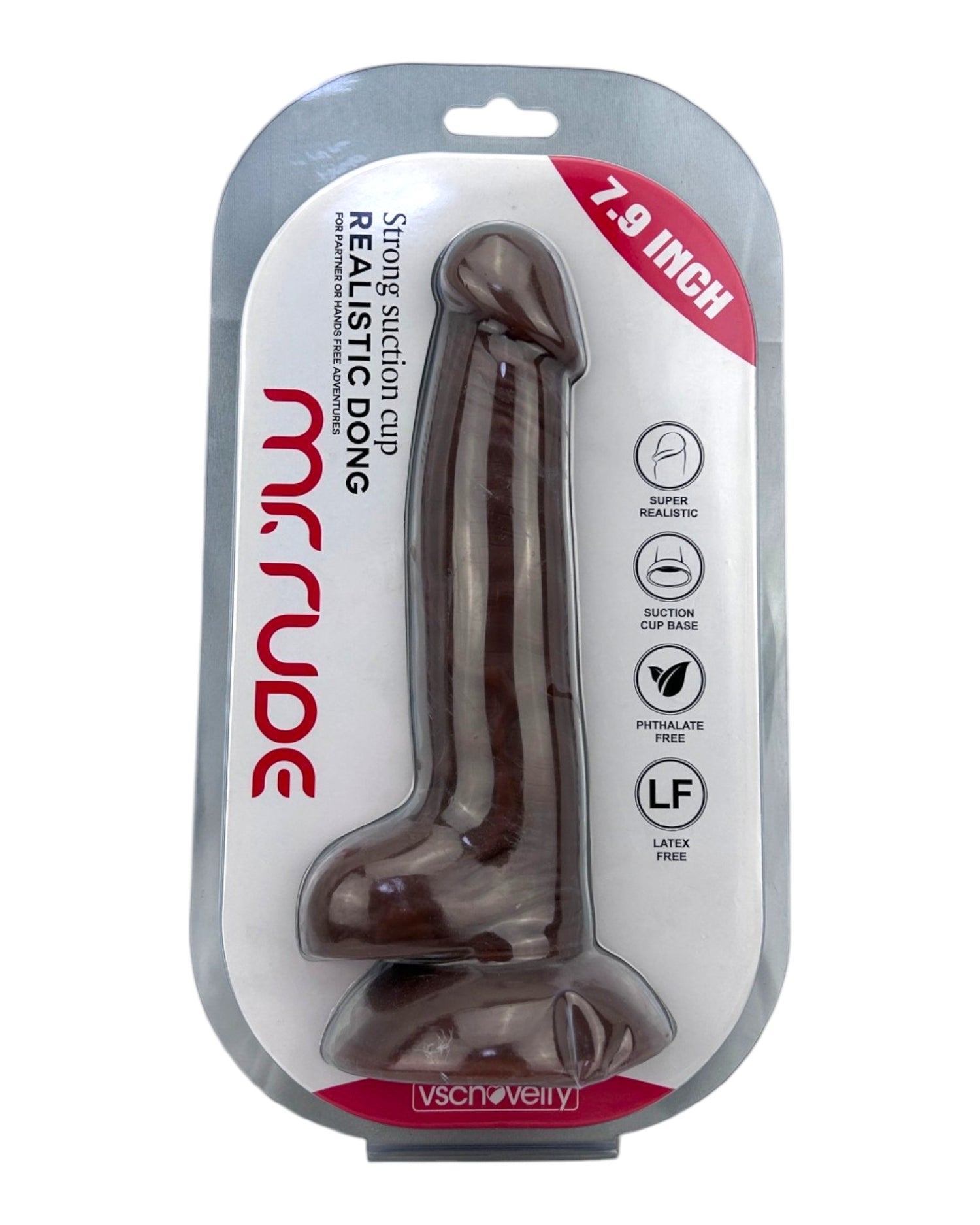 Dildo realista Mr. Rude Magic Flesh con ventosa y testículos, acabado ultra real y flexible, marca Glow & Vibe.