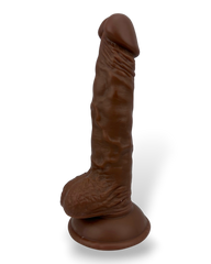Dildo realista Mr. Rude Magic Flesh con ventosa y testículos, acabado ultra real y flexible, marca Glow & Vibe.