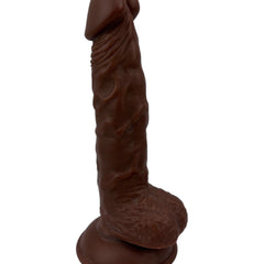 Dildo realista Mr. Rude Magic Flesh con ventosa y testículos, acabado ultra real y flexible, marca Glow & Vibe.