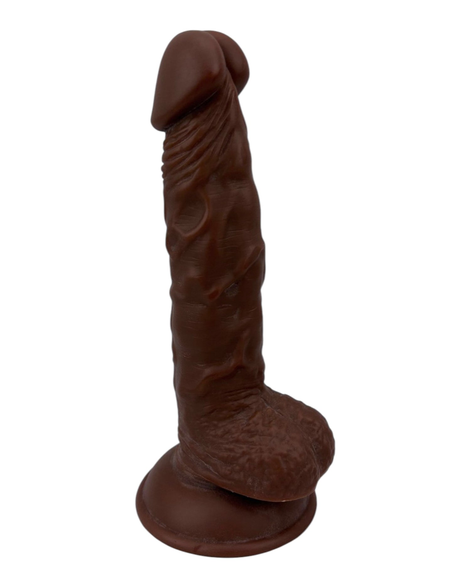 Dildo realista Mr. Rude Magic Flesh con ventosa y testículos, acabado ultra real y flexible, marca Glow & Vibe.