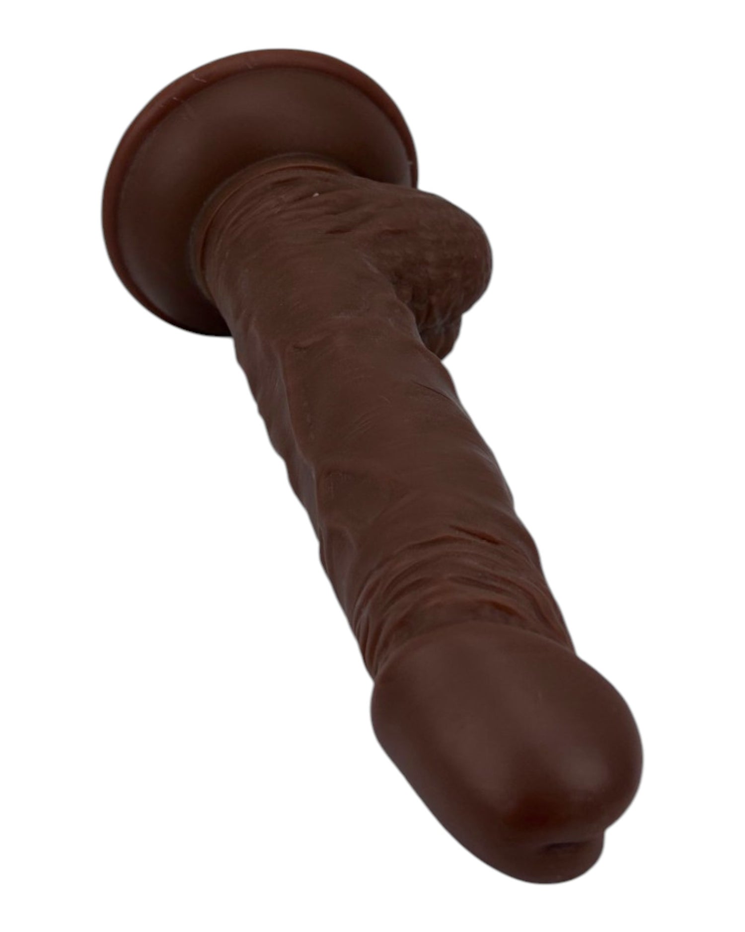 Dildo realista Mr. Rude Magic Flesh con ventosa y testículos, acabado ultra real y flexible, marca Glow & Vibe.