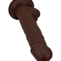 Dildo realista Mr. Rude Magic Flesh con ventosa y testículos, acabado ultra real y flexible, marca Glow & Vibe.