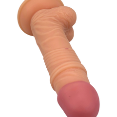 Dildo realista Marcus con testículos y ventosa, color piel, material suave y firme de Glow & Vibe.