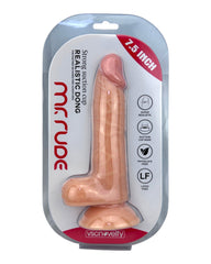 Dildo realista Mr. Rude Magic Flesh con ventosa y testículos, acabado ultra real y flexible, marca Glow & Vibe.