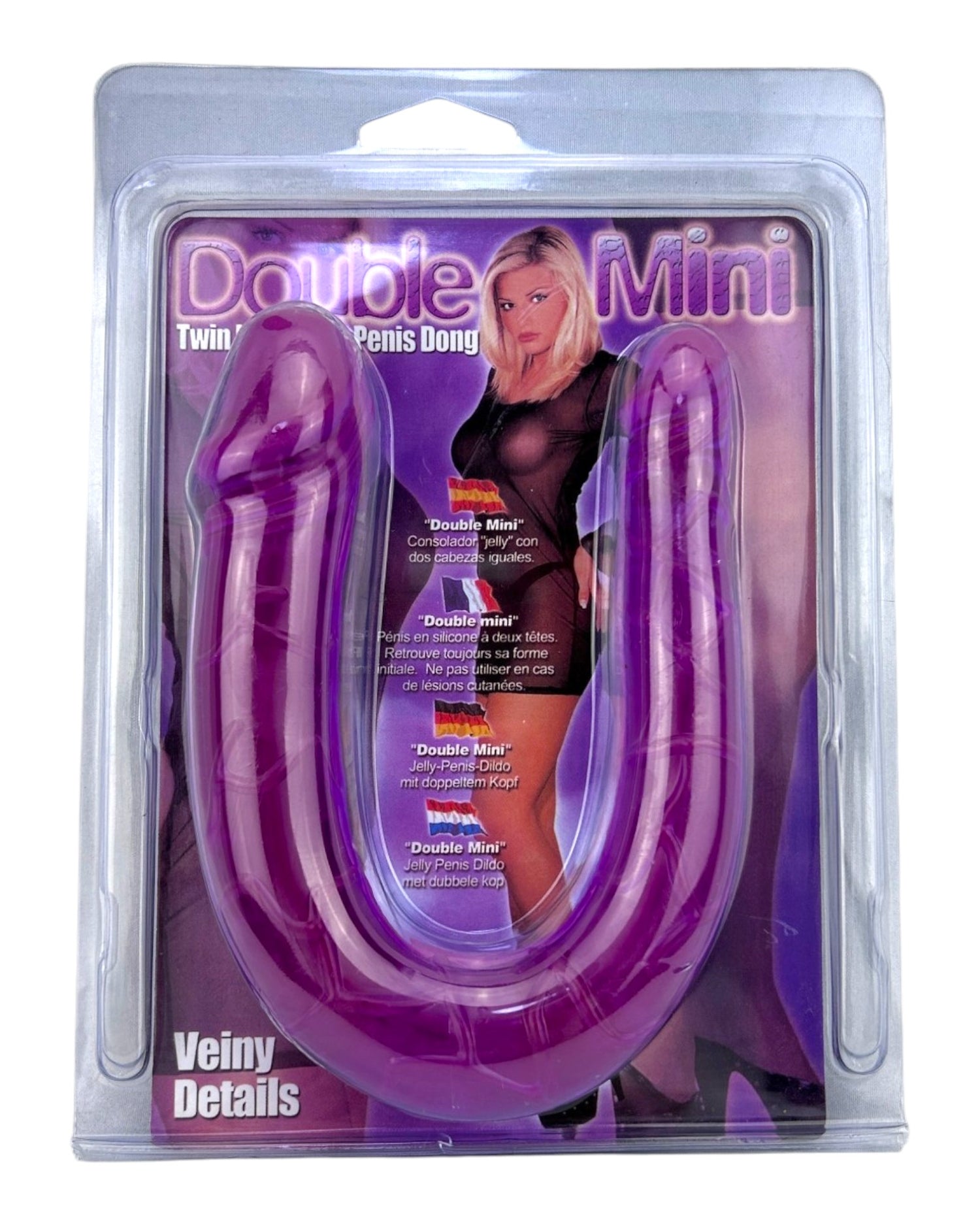 Dildo doble realista Double Ecstasy Magic Flesh con doble cabeza, textura suave, marca Glow & Vibe.