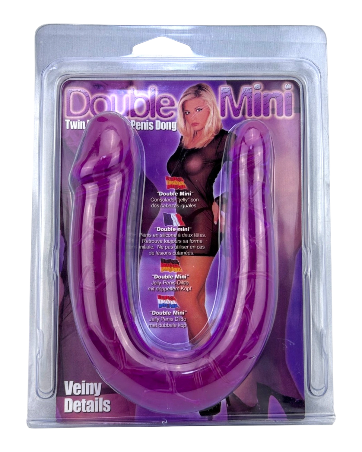 Dildo doble realista Double Ecstasy Magic Flesh con doble cabeza, textura suave, marca Glow & Vibe.