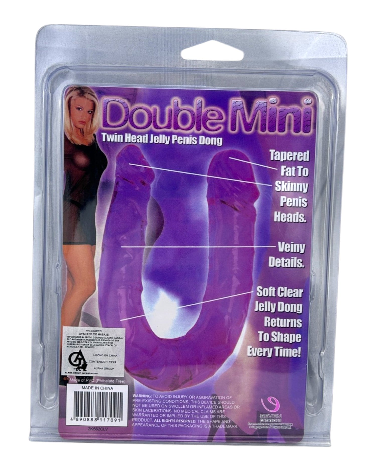 Dildo doble realista Double Ecstasy Magic Flesh con doble cabeza, textura suave, marca Glow & Vibe.