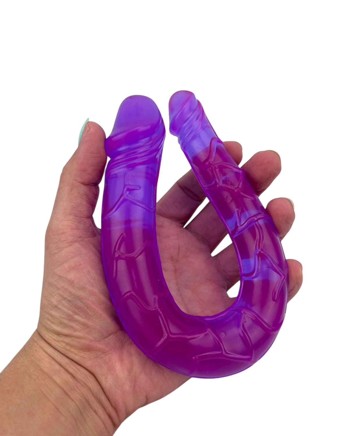 Dildo doble realista Double Ecstasy Magic Flesh con doble cabeza, textura suave, marca Glow & Vibe.