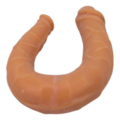 Dildo doble flexible Double Fun color piel, juguete erótico versátil para placer compartido de Glow & Vibe.