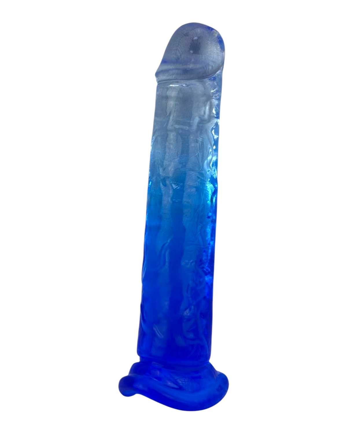 Dildo bicolor de gel Aurora Glow con ventosa, diseño elegante y vibrante inspirado en auroras, marca Glow & Vibe.