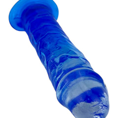 Dildo bicolor de gel Aurora Glow con ventosa, diseño elegante y vibrante inspirado en auroras, marca Glow & Vibe.