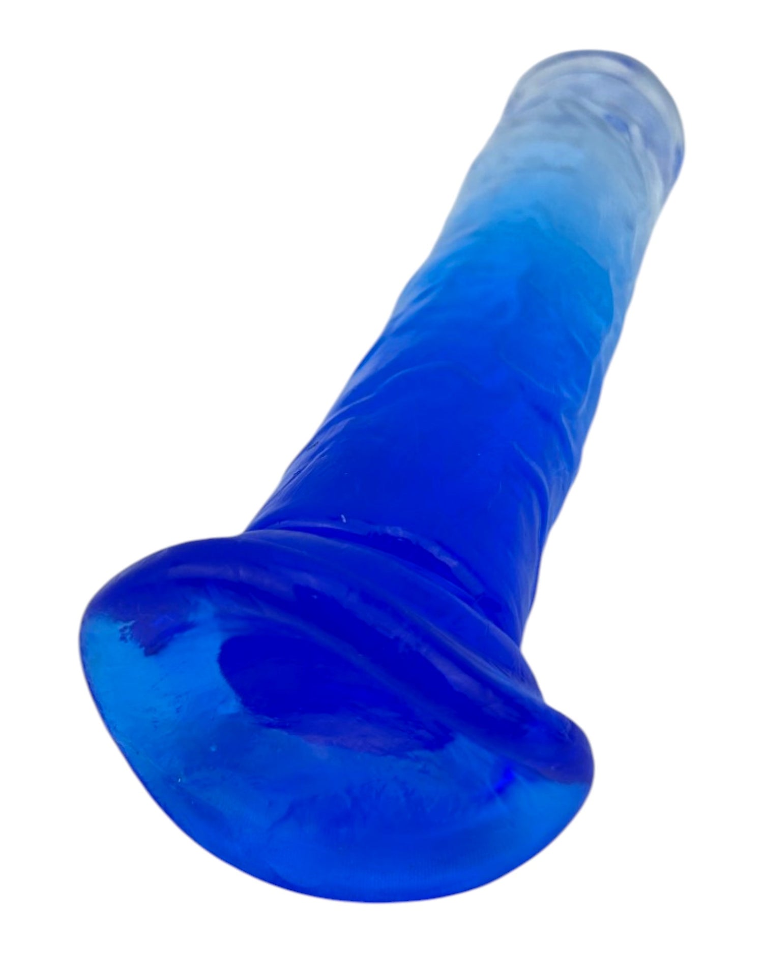 Dildo bicolor de gel Aurora Glow con ventosa, diseño elegante y vibrante inspirado en auroras, marca Glow & Vibe.