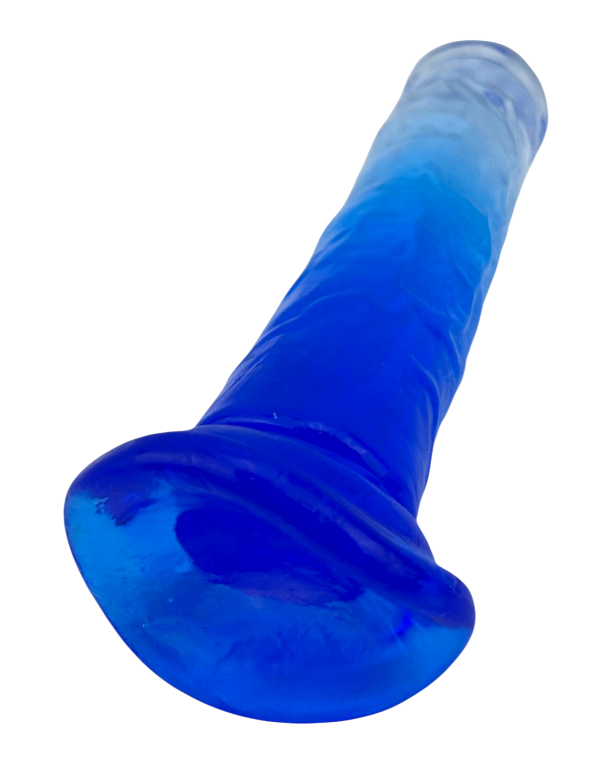 Dildo bicolor de gel Aurora Glow con ventosa, diseño elegante y vibrante inspirado en auroras, marca Glow & Vibe.