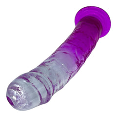 Dildo bicolor de gel Aurora Glow con ventosa, diseño elegante y vibrante inspirado en auroras, marca Glow & Vibe.