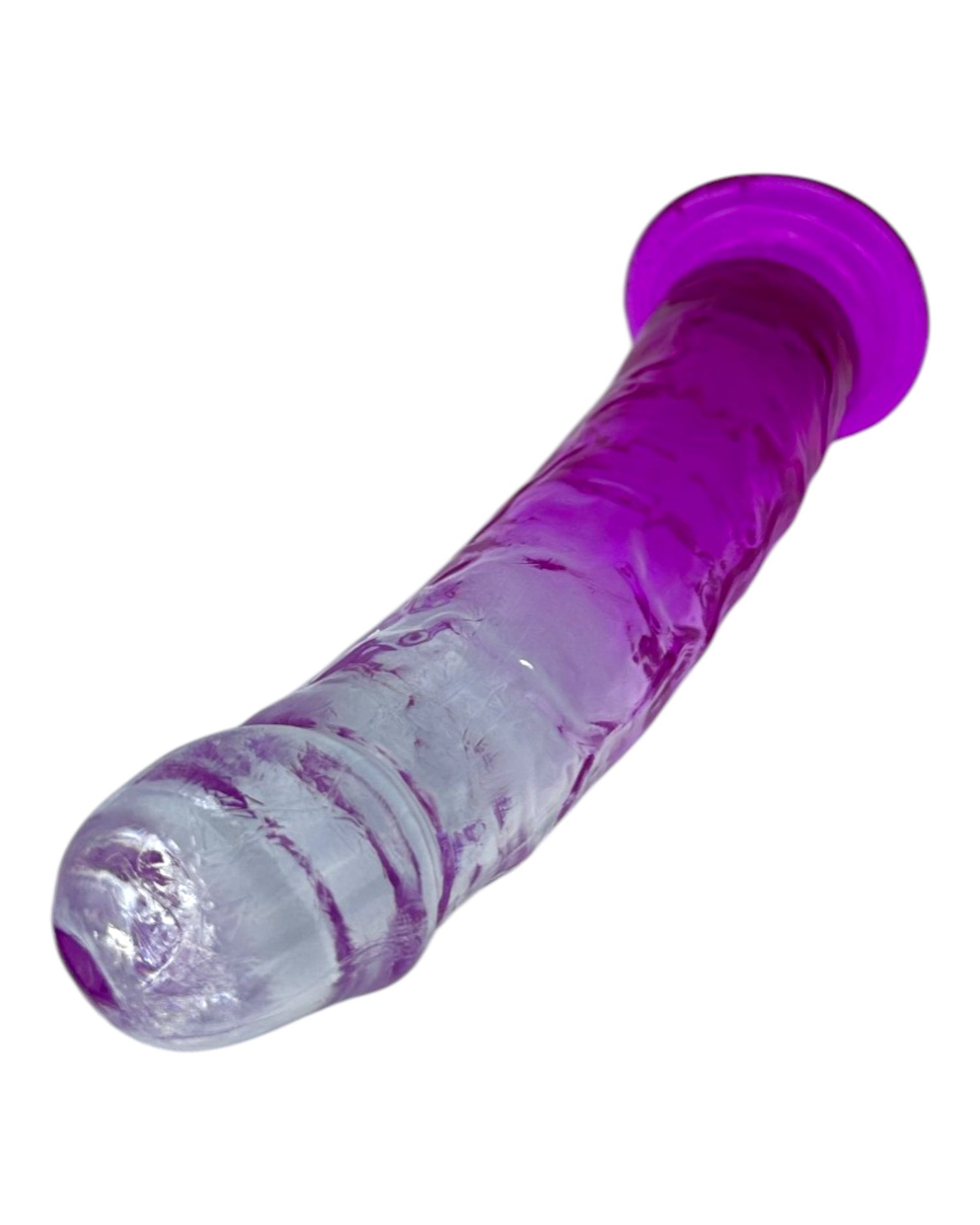 Dildo bicolor de gel Aurora Glow con ventosa, diseño elegante y vibrante inspirado en auroras, marca Glow & Vibe.