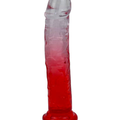 Dildo bicolor de gel Aurora Glow con ventosa, diseño elegante y vibrante inspirado en auroras, marca Glow & Vibe.