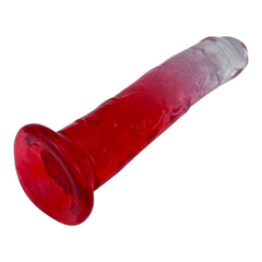Dildo bicolor de gel Aurora Glow con ventosa, diseño elegante y vibrante inspirado en auroras, marca Glow & Vibe.