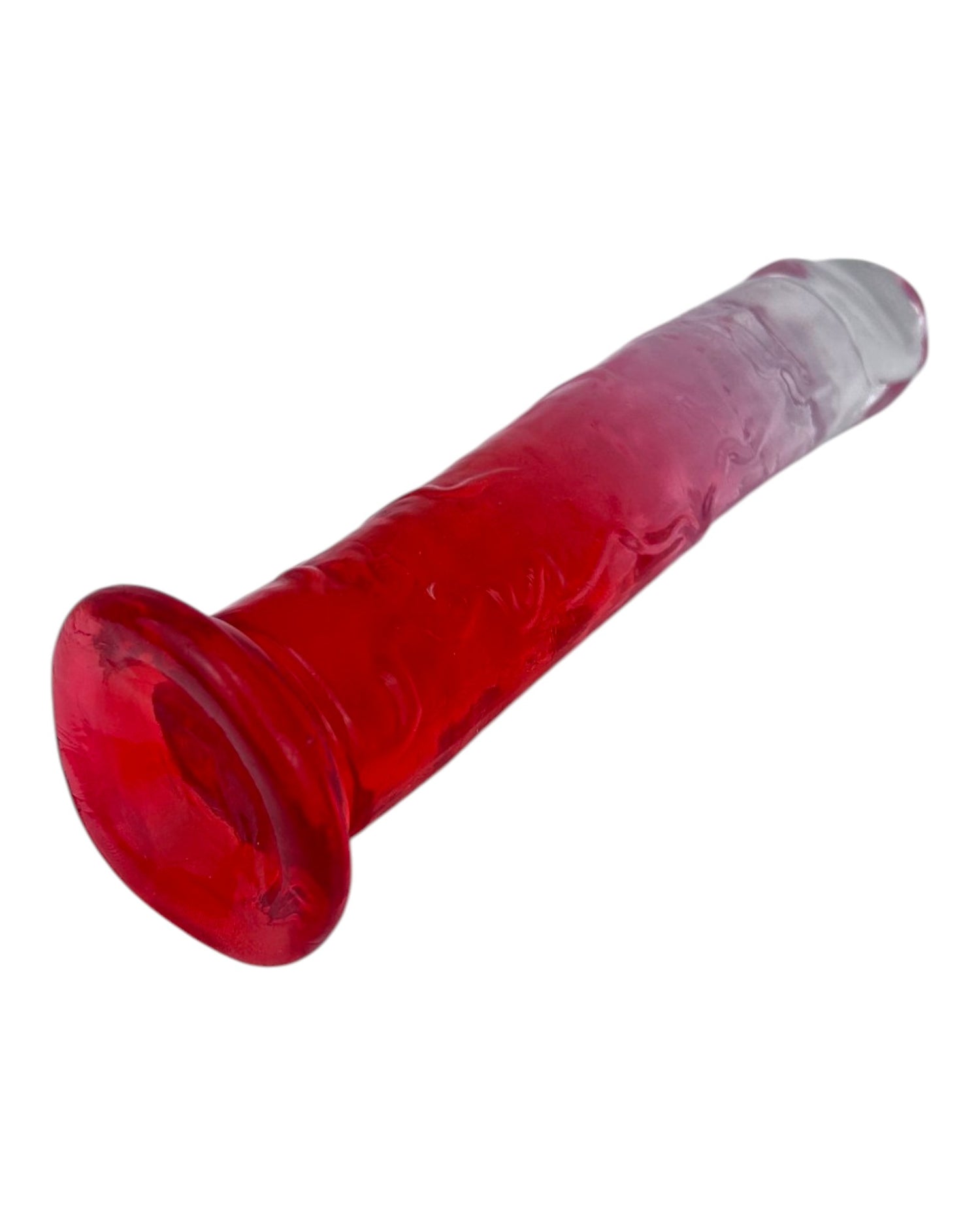Dildo bicolor de gel Aurora Glow con ventosa, diseño elegante y vibrante inspirado en auroras, marca Glow & Vibe.