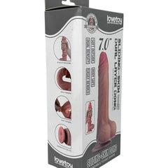 Dildo realista Real Slide con ventosa, textura de piel deslizante y flexible, marca Glow & Vibe.