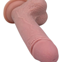 Dildo realista Real Slide con ventosa, textura de piel deslizante y flexible, marca Glow & Vibe.