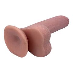 Dildo realista Real Slide con ventosa, textura de piel deslizante y flexible, marca Glow & Vibe.