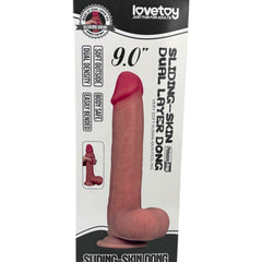 Dildo realista Real Slide con ventosa, textura de piel deslizante y flexible, marca Glow & Vibe.