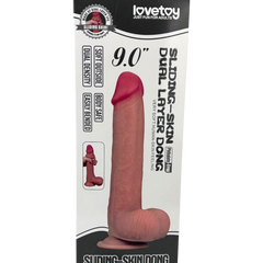 Dildo realista Real Slide con ventosa, textura de piel deslizante y flexible, marca Glow & Vibe.