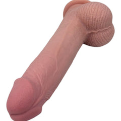 Dildo realista Real Slide con ventosa, textura de piel deslizante y flexible, marca Glow & Vibe.