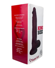Dildo extra grande King Size Magic Flesh con testículos y ventosa, textura ultra realista, marca Glow & Vibe.
