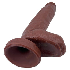 Dildo extra grande King Size Magic Flesh con testículos y ventosa, textura ultra realista, marca Glow & Vibe.