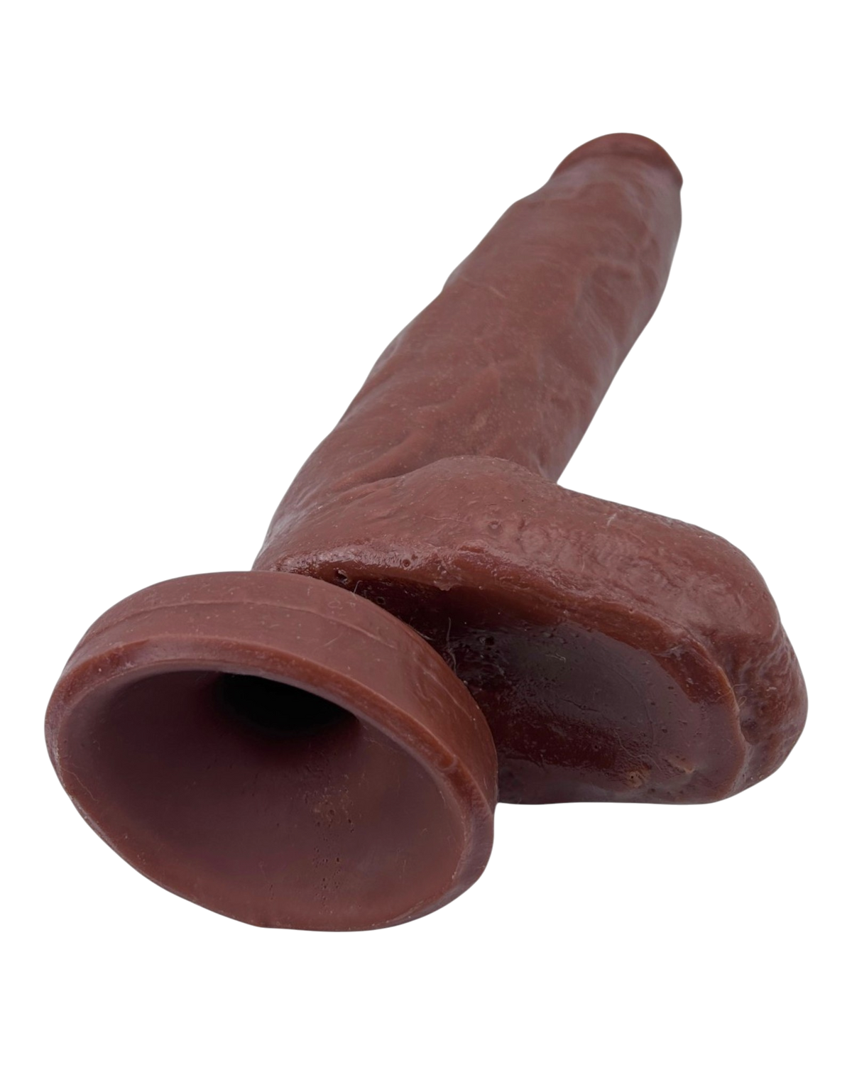 Dildo extra grande King Size Magic Flesh con testículos y ventosa, textura ultra realista, marca Glow & Vibe.