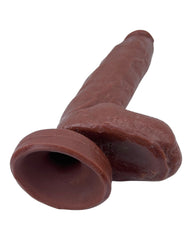 Dildo extra grande King Size Magic Flesh con testículos y ventosa, textura ultra realista, marca Glow & Vibe.