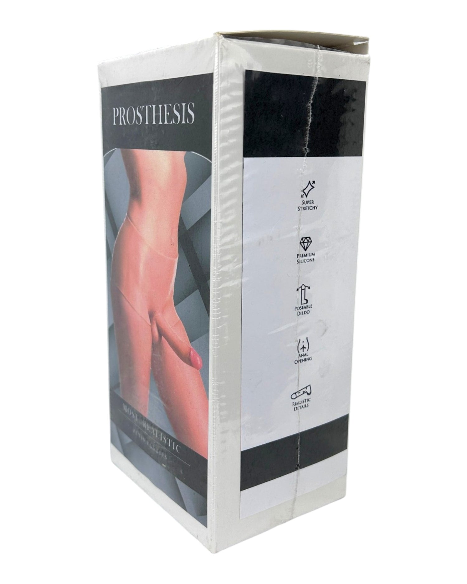 Bóxer Power Boxer de silicón elástico con prótesis realista y orificio anal integrado, diseño versátil y dominante de Glow & Vibe.