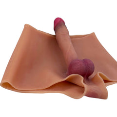 Bóxer Power Boxer de silicón elástico con prótesis realista y orificio anal integrado, diseño versátil y dominante de Glow & Vibe.