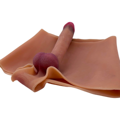 Bóxer Power Boxer de silicón elástico con prótesis realista y orificio anal integrado, diseño versátil y dominante de Glow & Vibe.