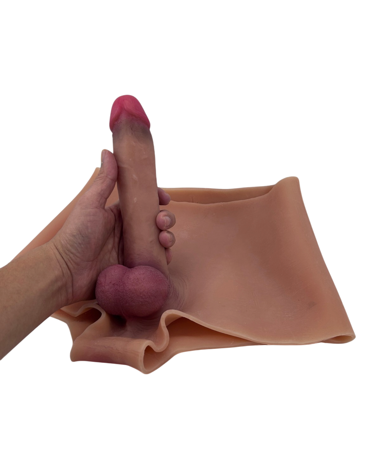 Bóxer Power Boxer de silicón elástico con prótesis realista y orificio anal integrado, diseño versátil y dominante de Glow & Vibe.